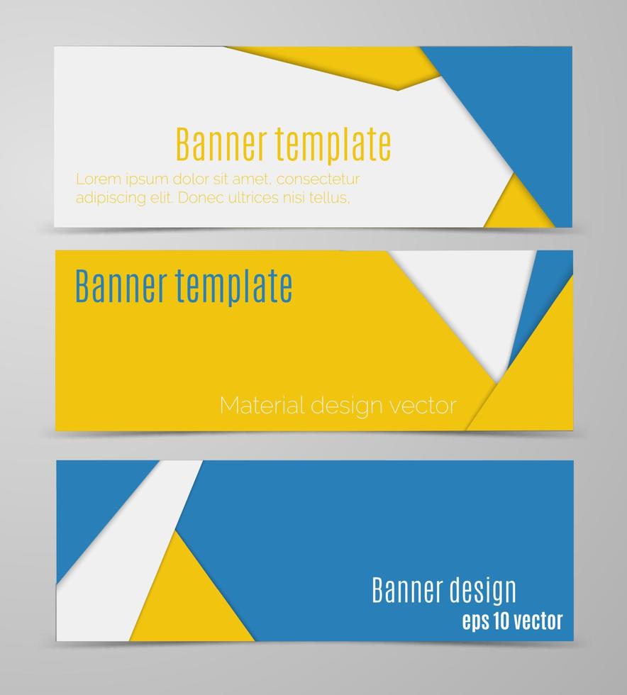 Simple  colorful vector banners set  in material design style