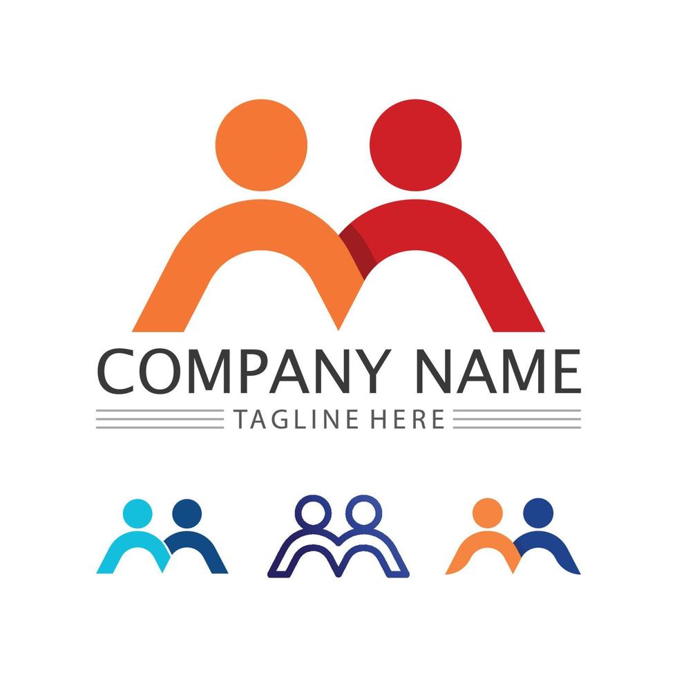 people Community,care group network and social icon design template vector