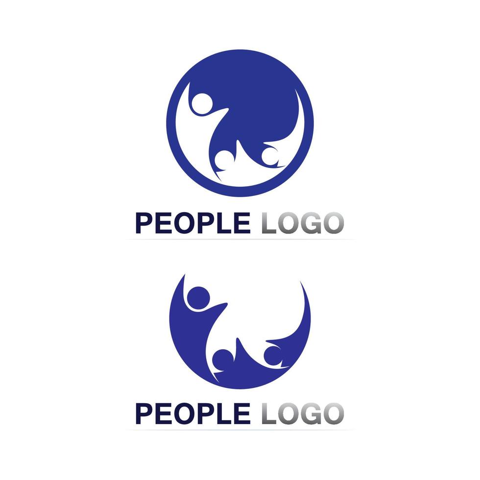People Icon work group Vector community set logo design people and business