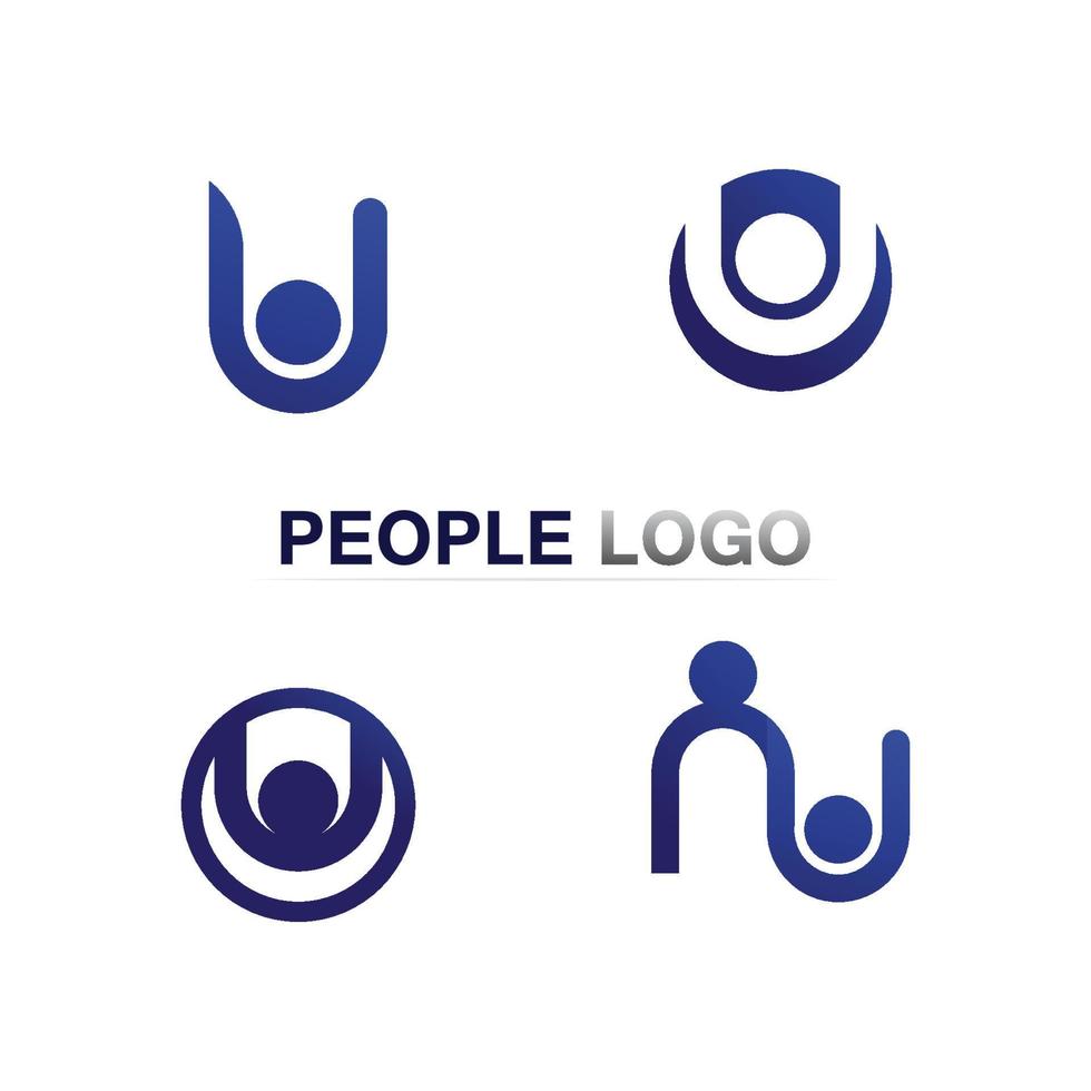 People Icon work group Vector community set logo design people and business