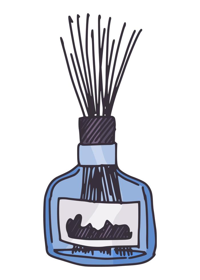 incense sticks in spa jar. doodle simple drawing 5475165 Vector Art at Vecteezy