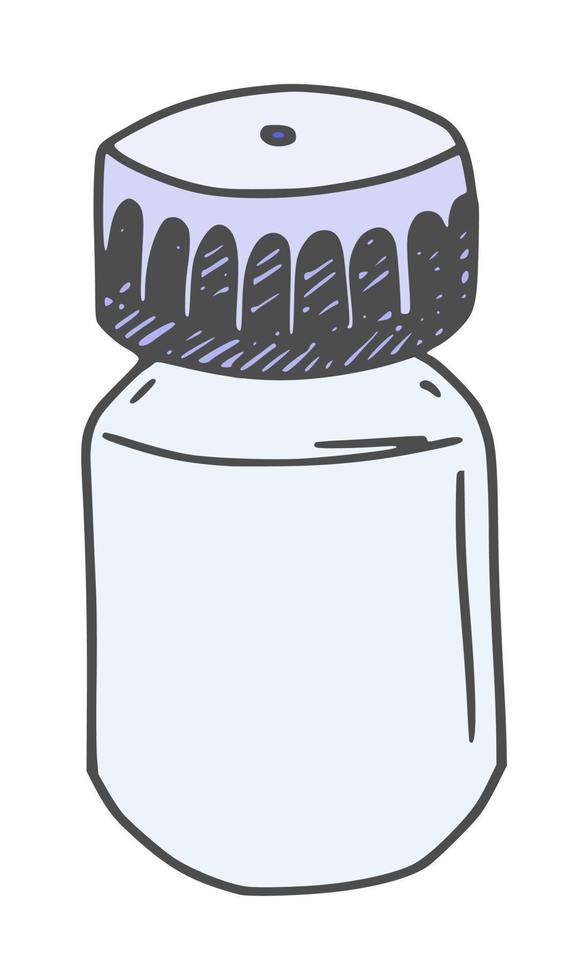 glass jar with lid with under pills drawing doodle vector