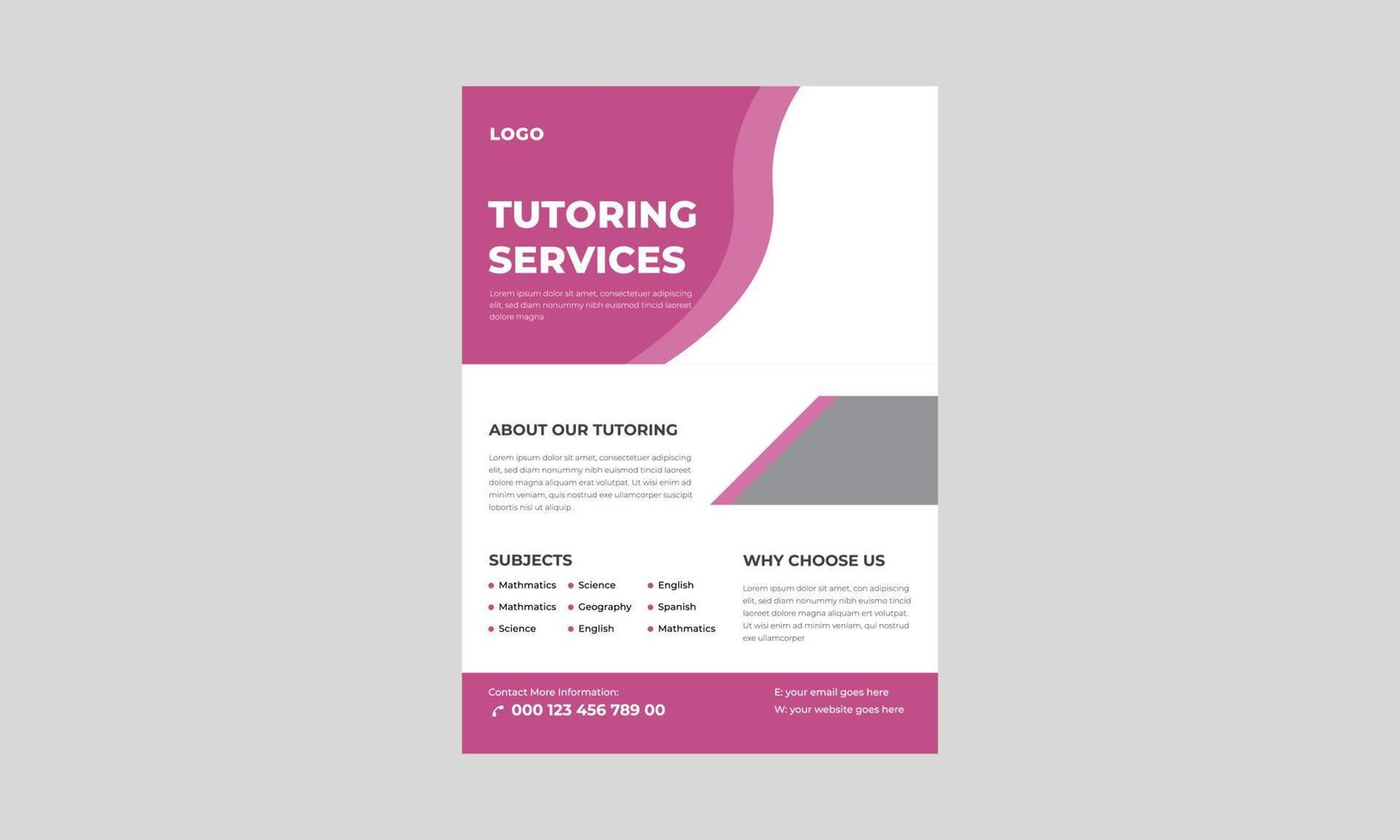Online Study Classes Flyers, Online Tutors Flyer Template, Course Flyer Template, Education Flyer, Online Course Flyers and poster, Back to school. Education, Online learning. vector