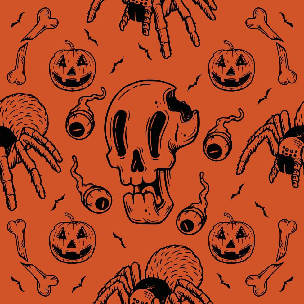 Happy halloween seamless pattern vector image