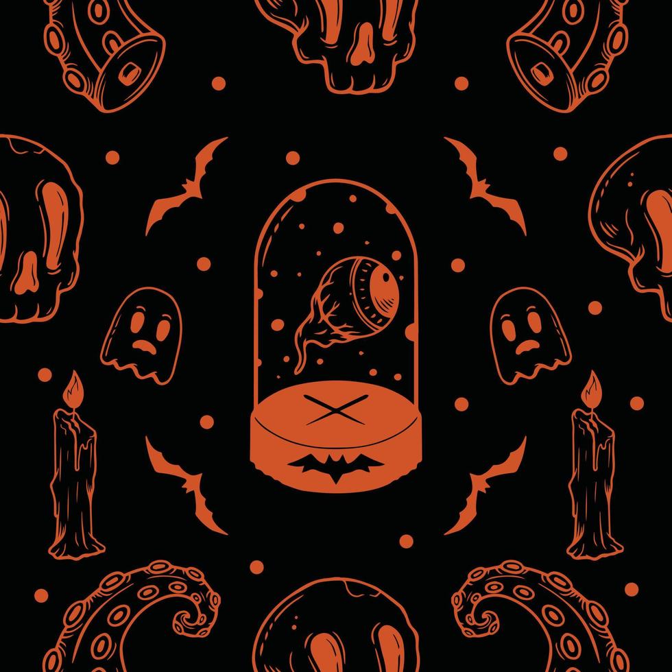 Halloween seamless pattern design cartoon vector image