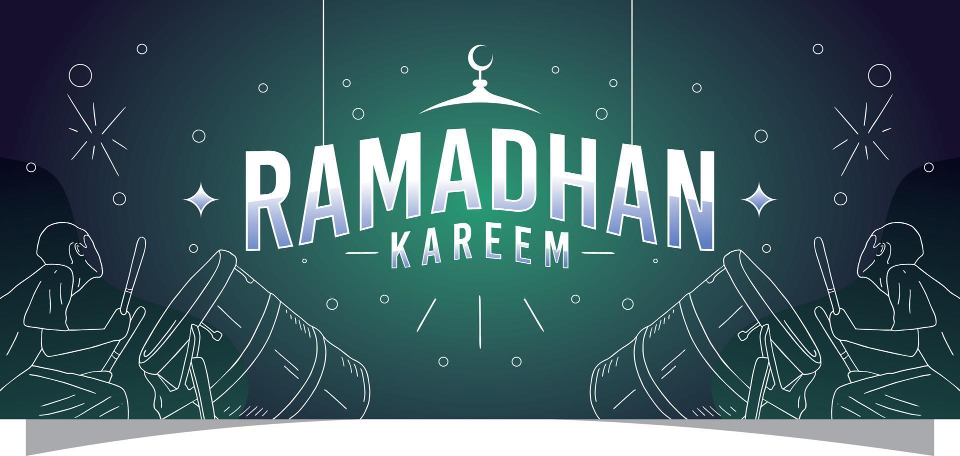 diseño de vector de banner de ramadhan kareem bueno para plantilla de fondo