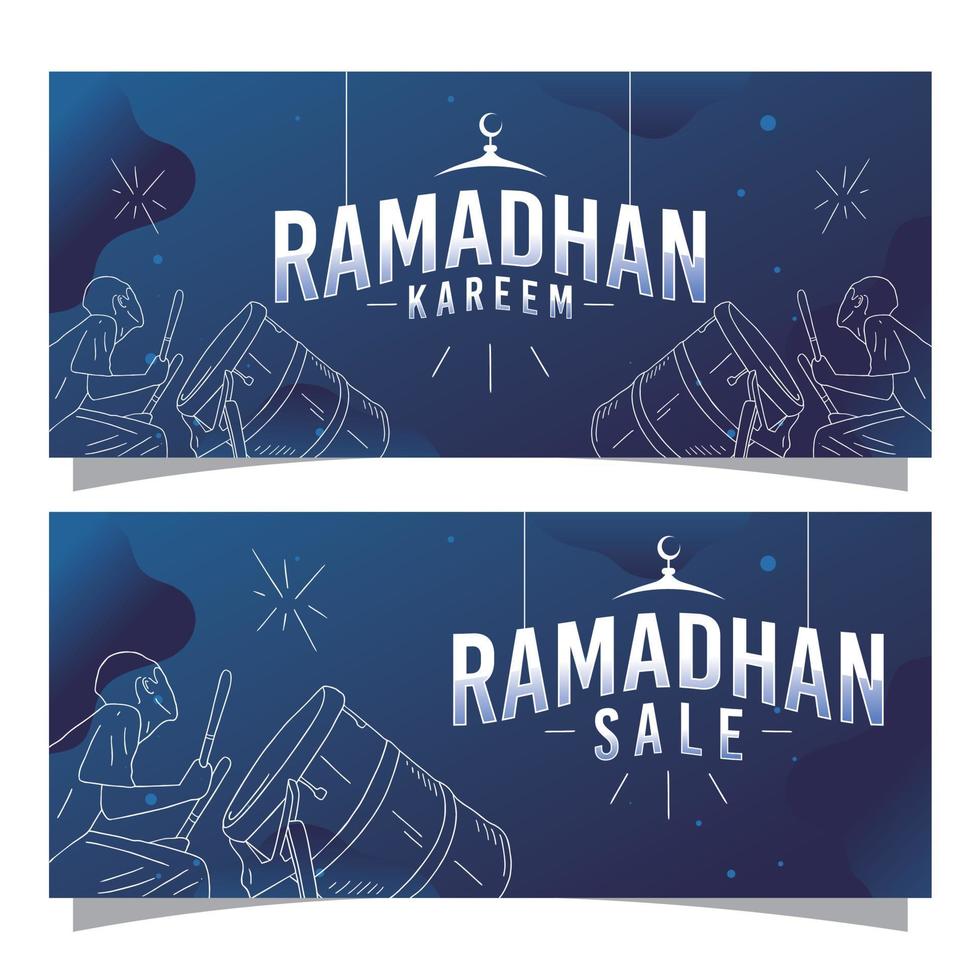 diseño de vector de plantilla de banner de venta de ramadán