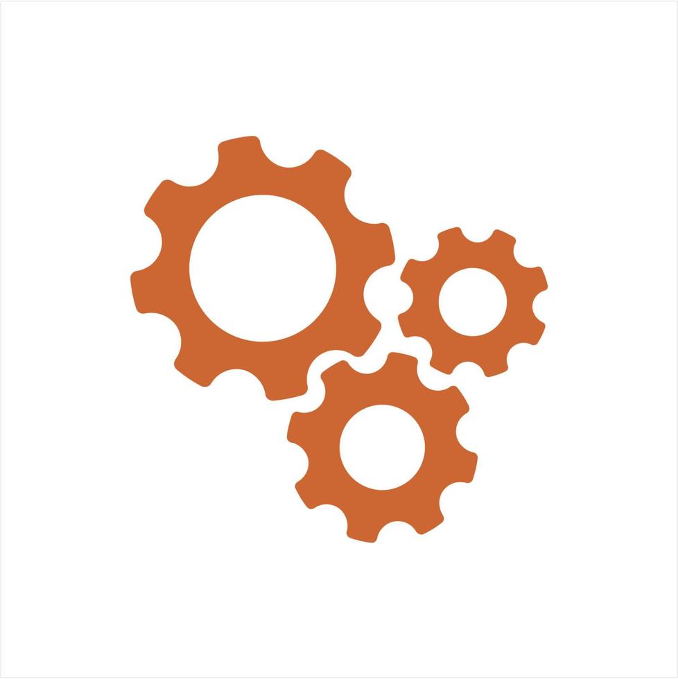 simple orange gear and settings vector icon