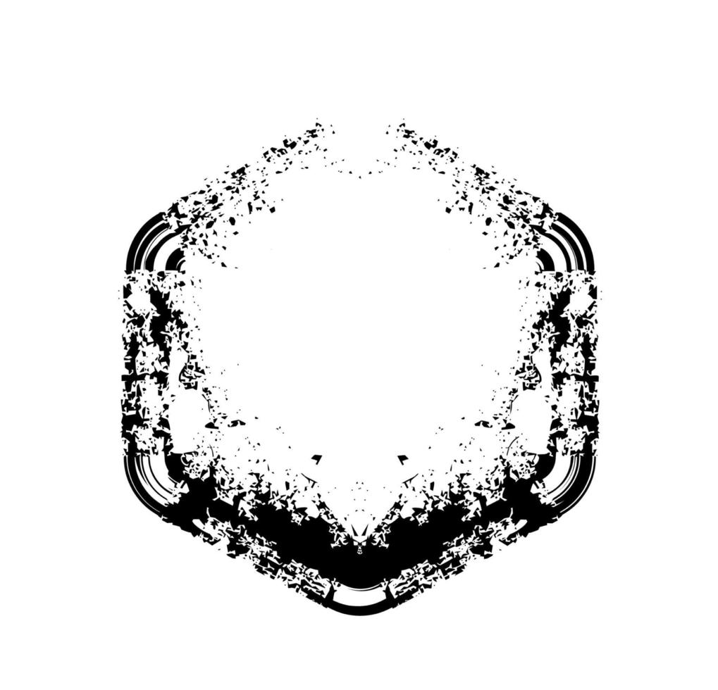 circle hexagonal grunge brush paint ink art and splatter style vector