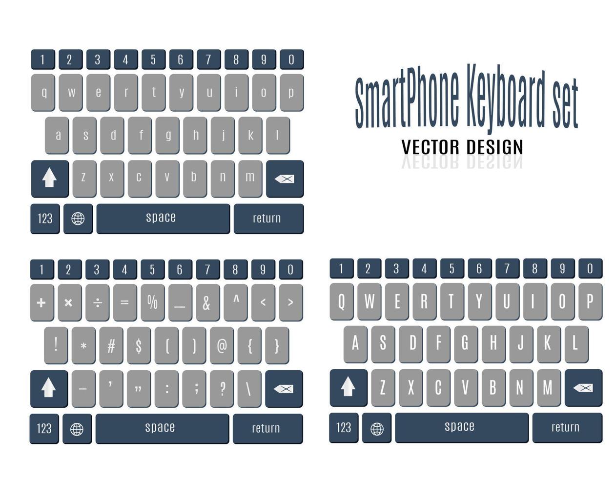 Smartphone keyboard template vector