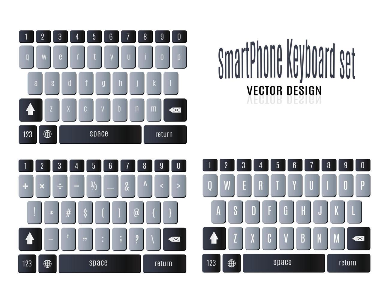 Smartphone keyboard template vector