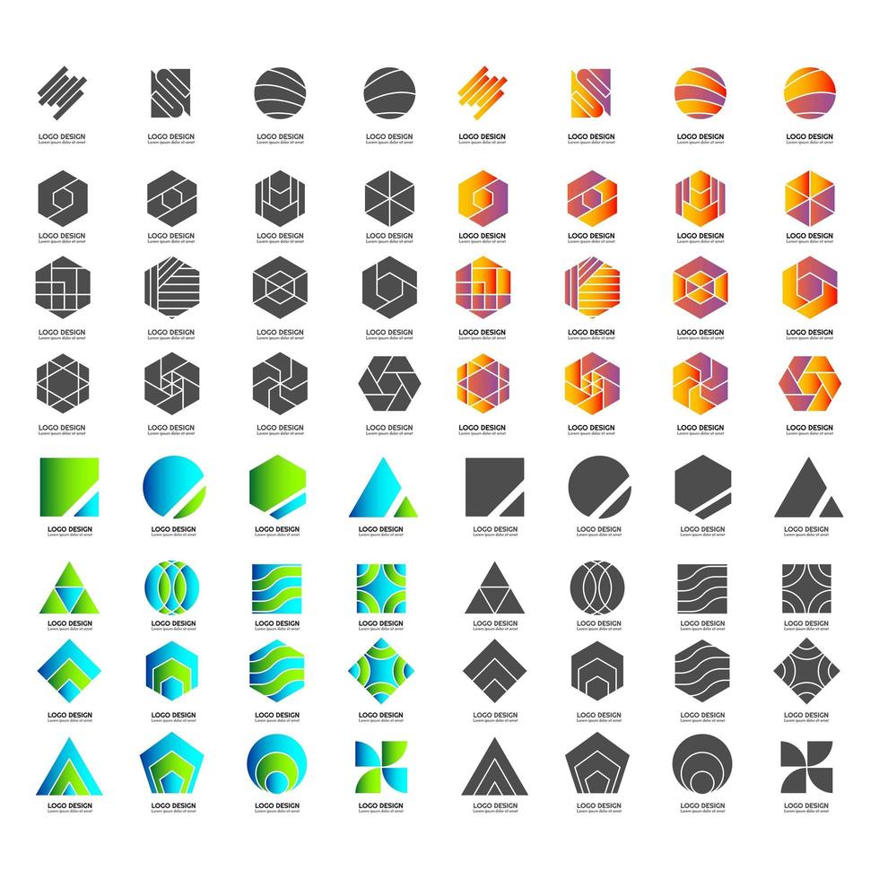 set of business abstract geometric vector