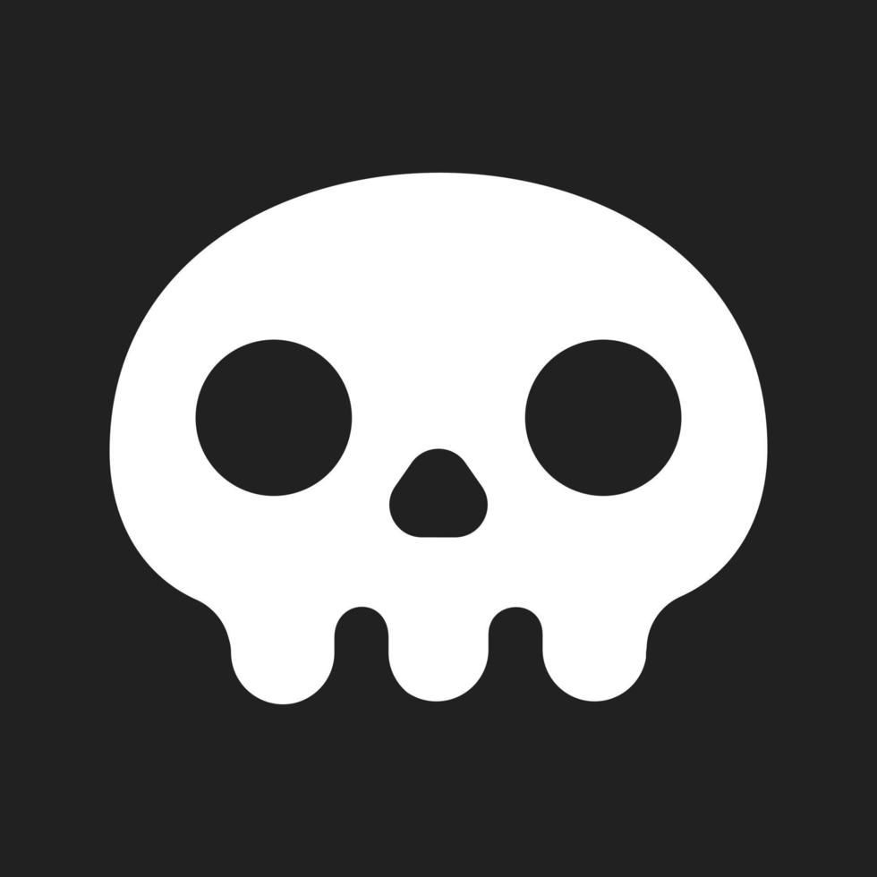 Simple flat style design skull icon sign vector illustration isolated on black background.