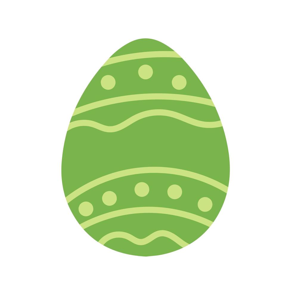 huevo de pascua simple estilizado en diseño de dibujos animados planos - vector en blanco