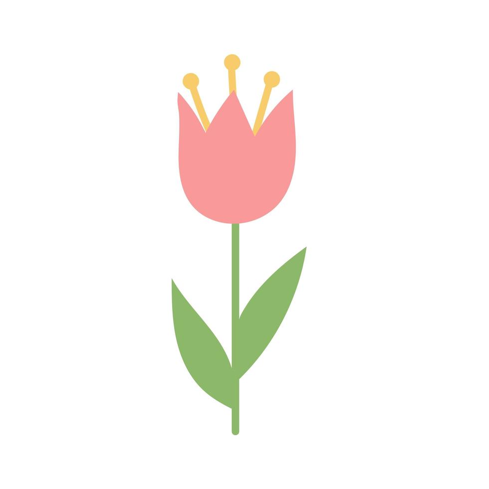 Simple cartoon icon on white background - tulip blooms. 8 March vector
