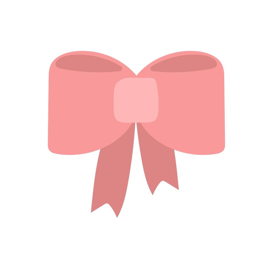 Red bow. Doodle vector illustration. Simple hand drawn icon on white