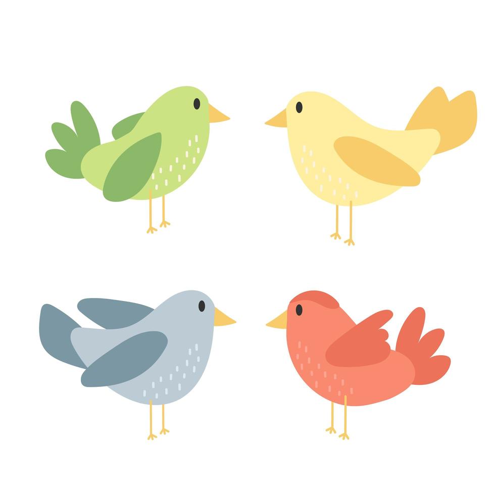 Cute bird animal - cartoon vector in hand drawn simple style on white