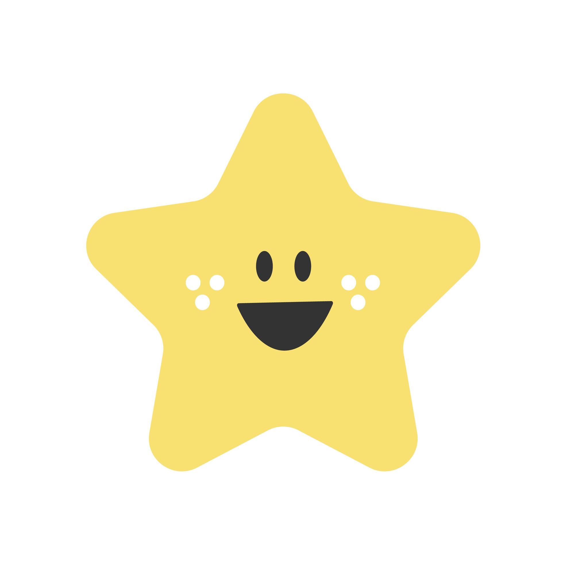 icono de personaje feliz estrella de color garabato aislado sobre fondo blanco. vector