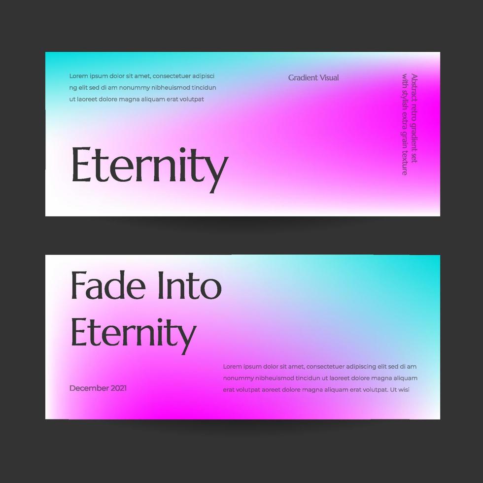 Horizontal web banner template retro gradients colorful abstract blurry vector