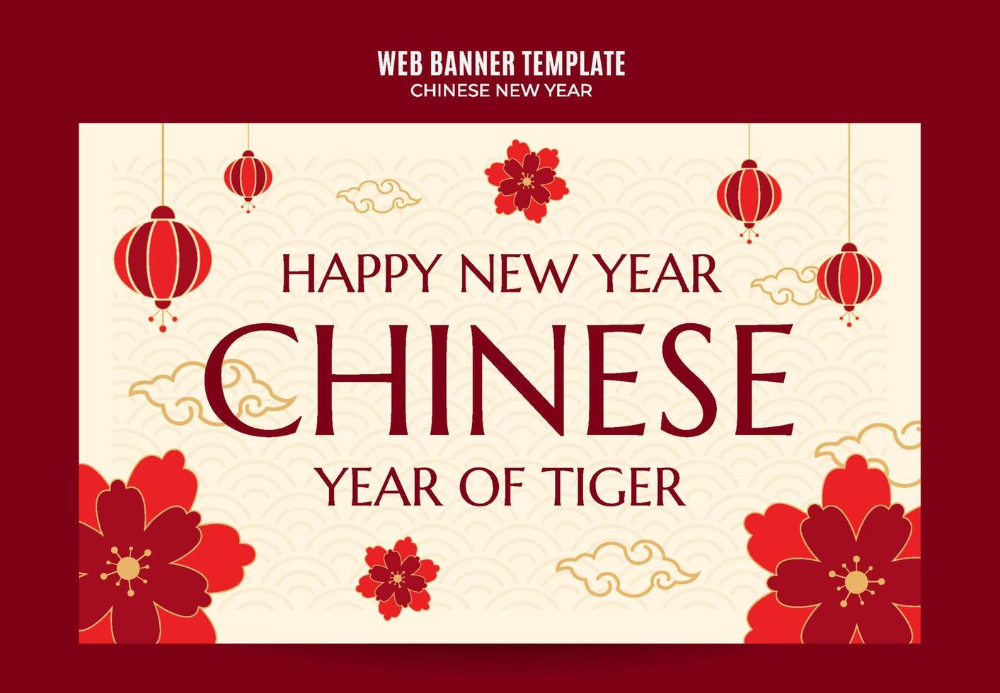 chinese new year 2022 web banner template vector