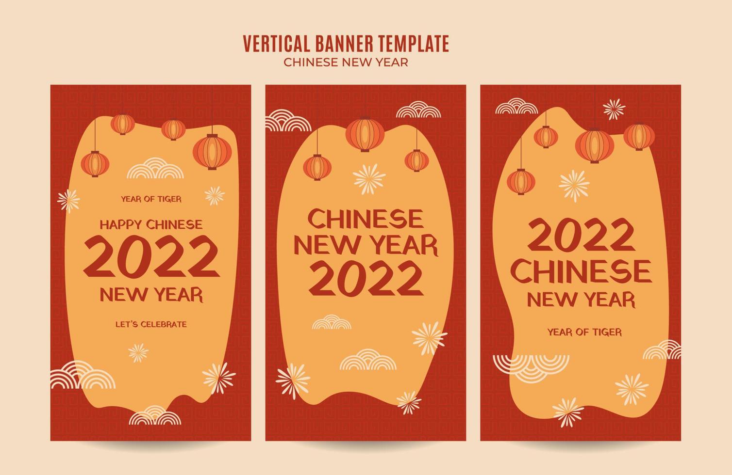 plantilla de historia de instagram de banner web de año nuevo chino vertical 2022 vector