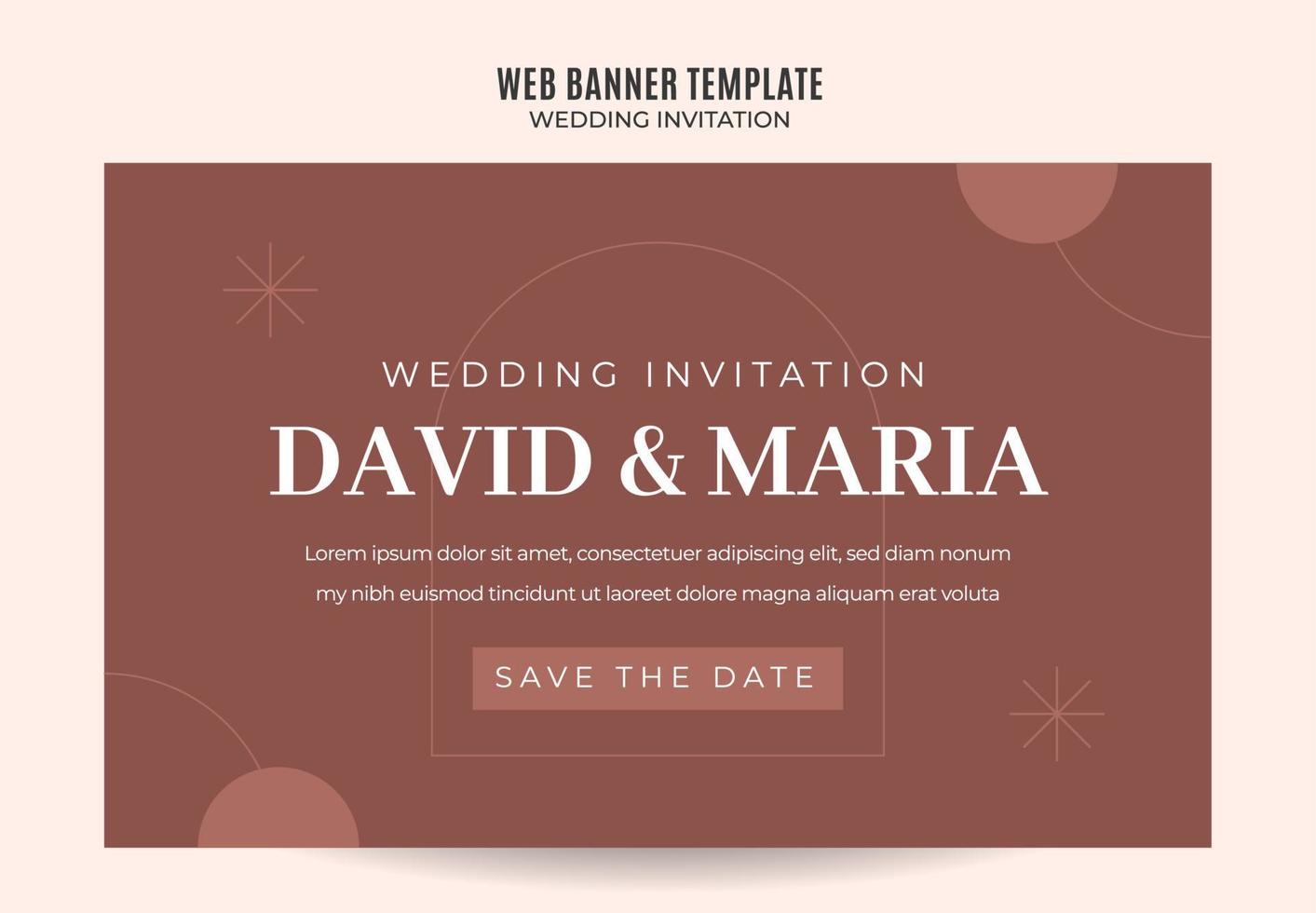wedding invitation web banner template minimalist elegance abstract blurry space area vector