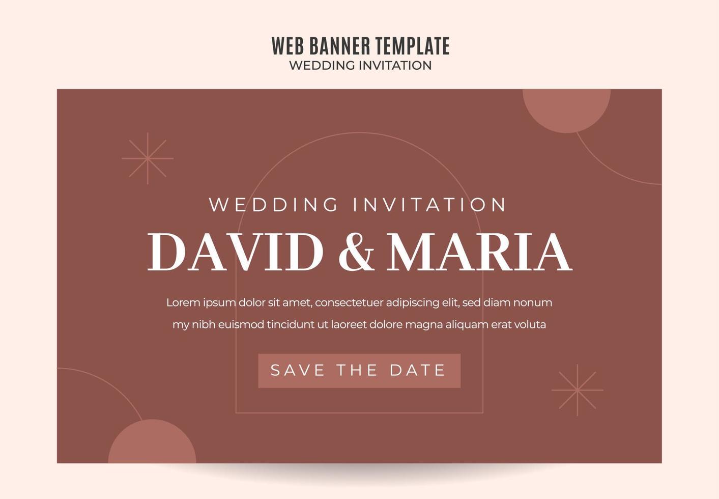 invitación de boda plantilla de banner web elegancia minimalista área de espacio borroso abstracto vector