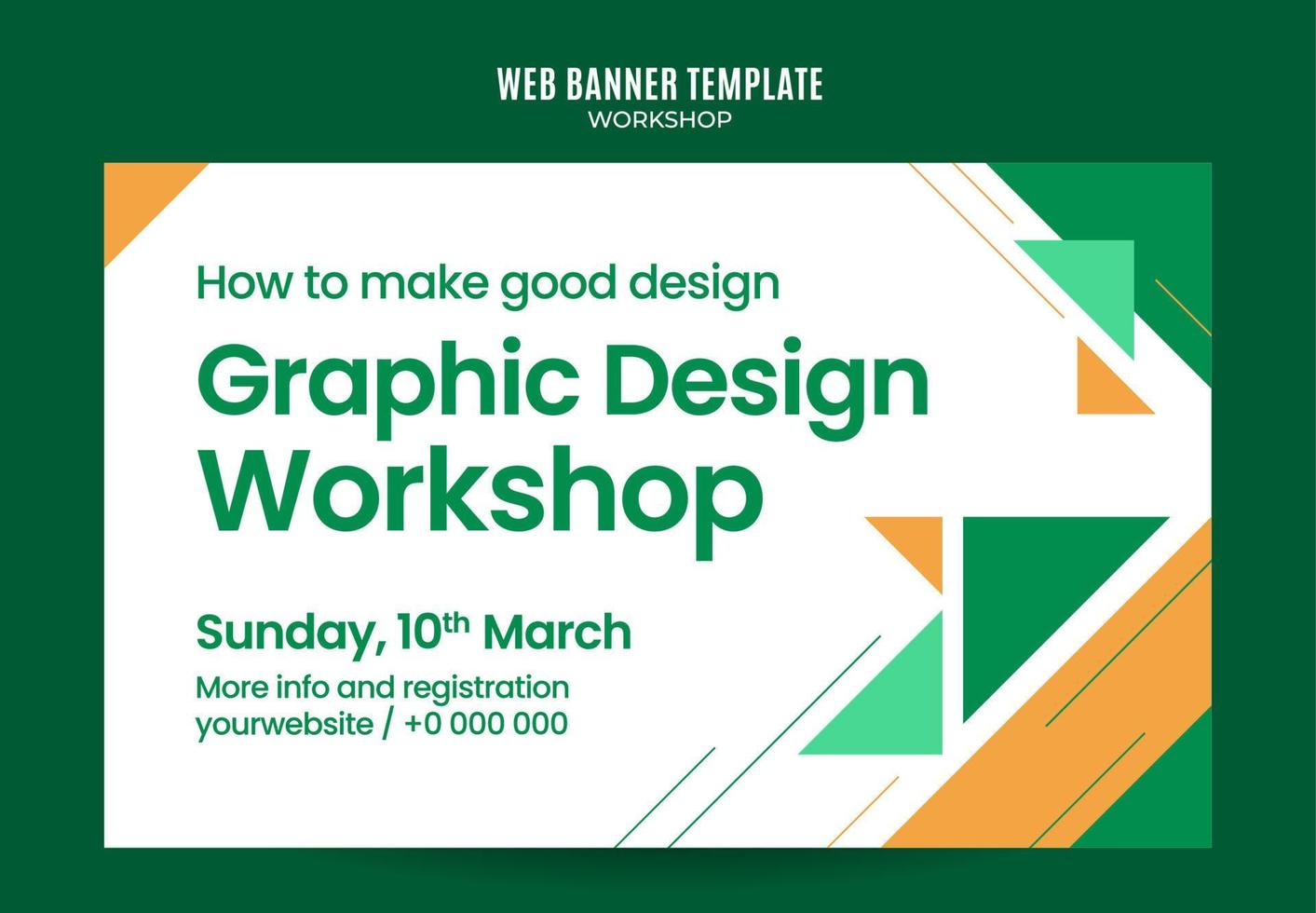 workshop web banner template retro colorful abstract space area vector