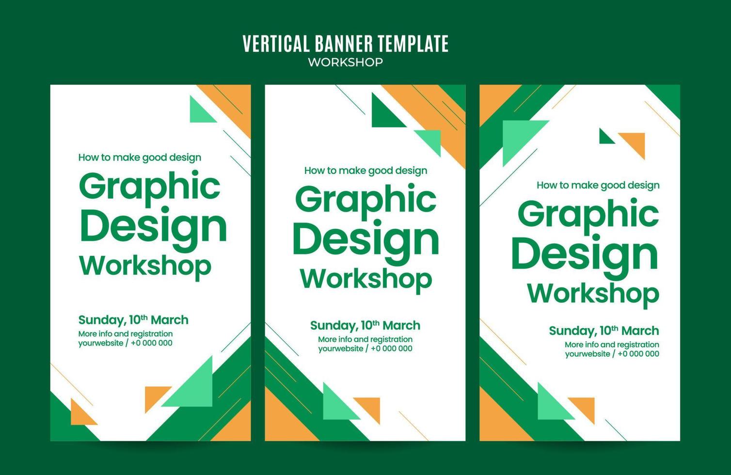 instagram story workshop web banner template retro colorful abstract space area vector