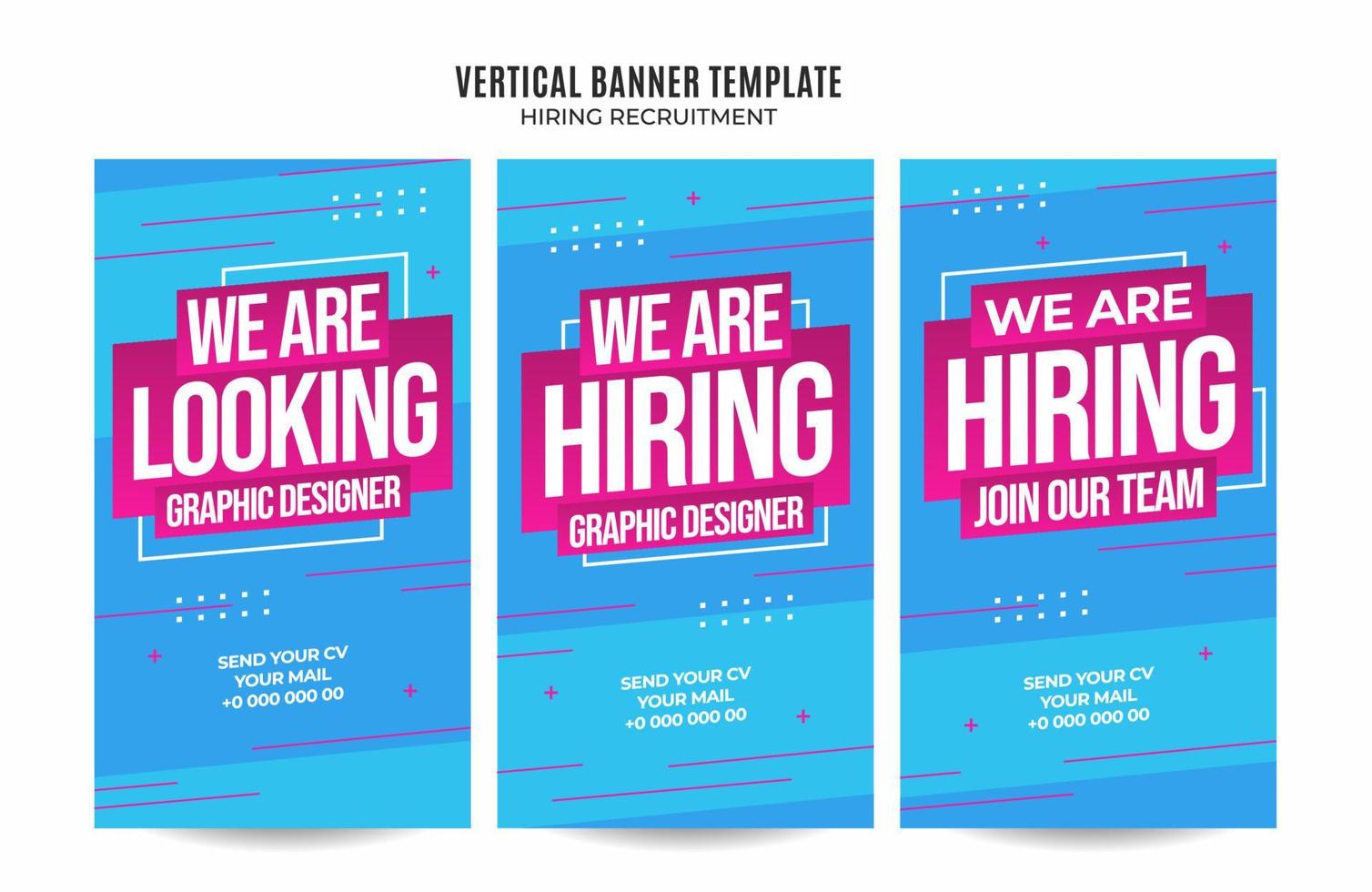 plantilla de vacante de banner web vertical gradientes retro colorido abstracto borroso vector