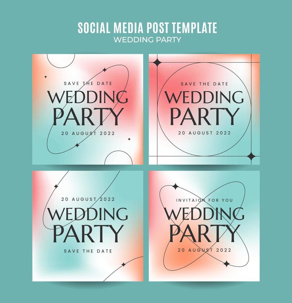 instagram post wedding invitation web banner template retro gradients elegance abstract blurry space area vector