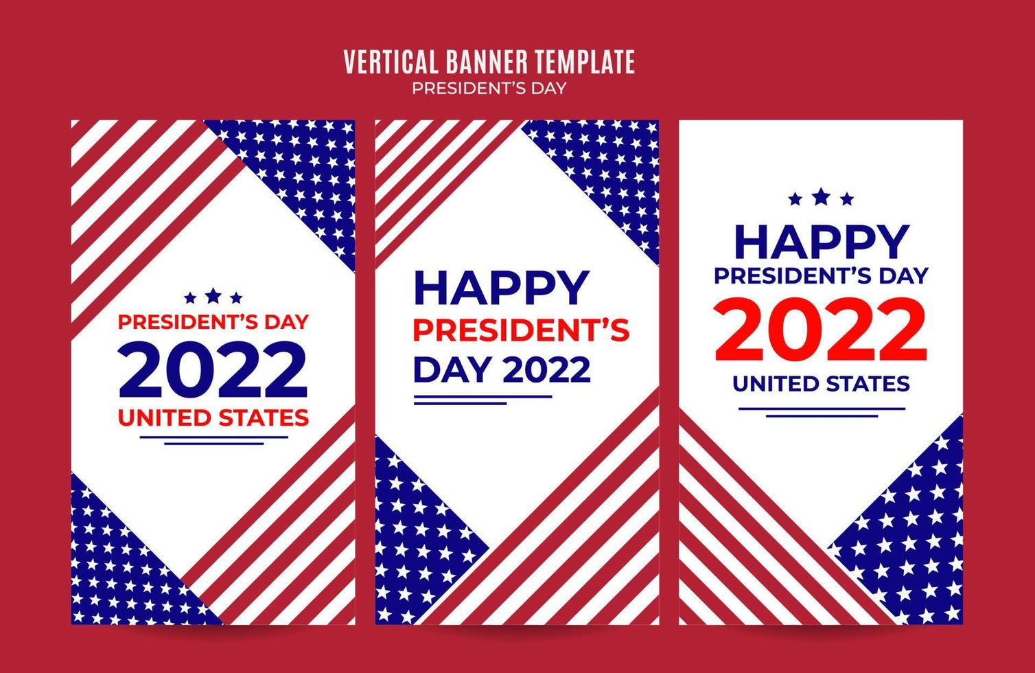 Happy Presidents day in United States. Federal holiday in America. Celebrated in February. Instagram story, Vertical Poster, web banner, space area and background vector