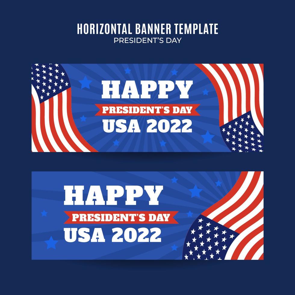 Happy Presidents day in United States. Federal holiday in America. Celebrated in February. Horizontal Poster, banner, space area and background vector