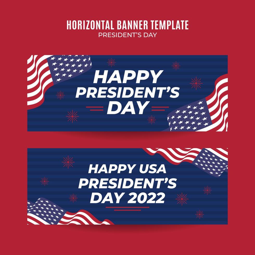 Happy Presidents day in United States. Federal holiday in America. Celebrated in February. Horizontal Poster, banner, space area and background vector