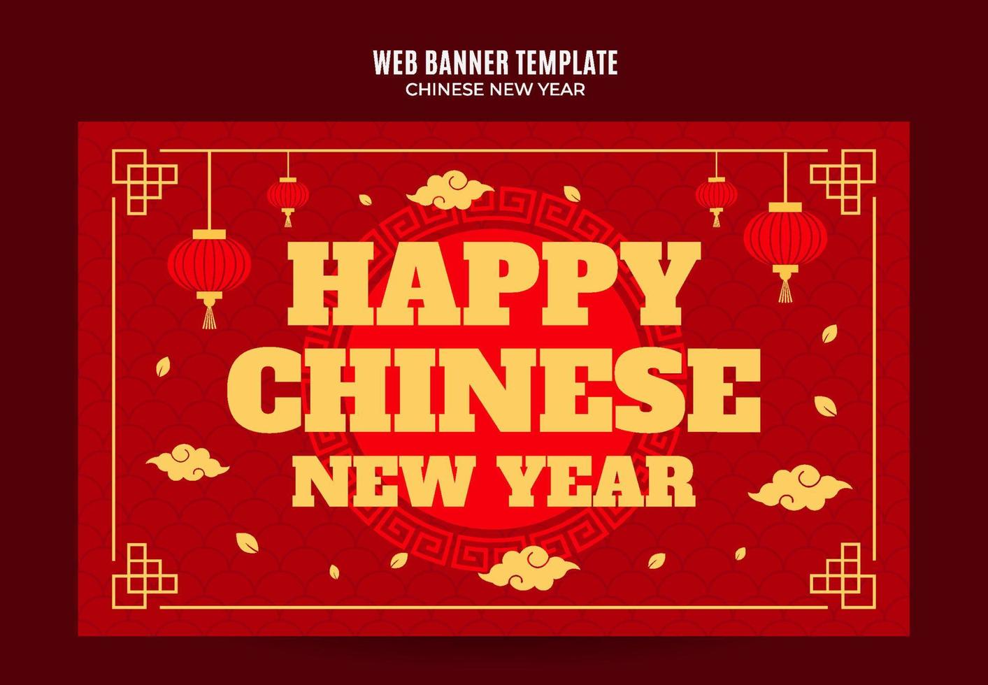 chinese new year 2022 web banner template vector