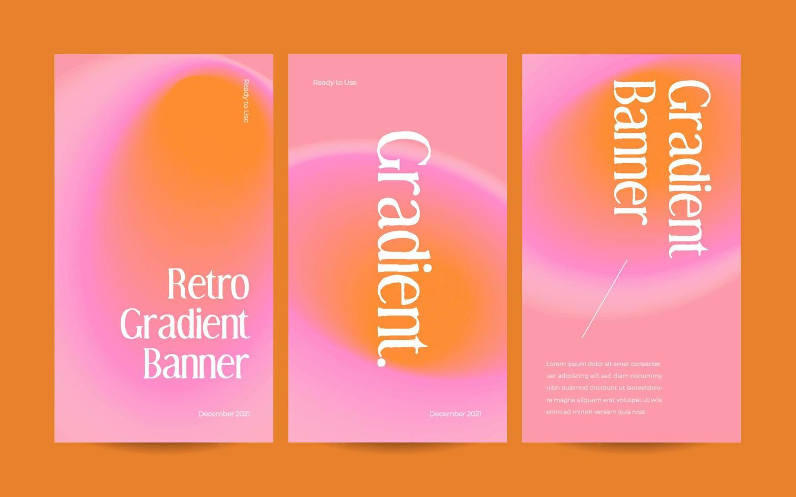 Vertical web banner template retro gradients colorful abstract blurry vector