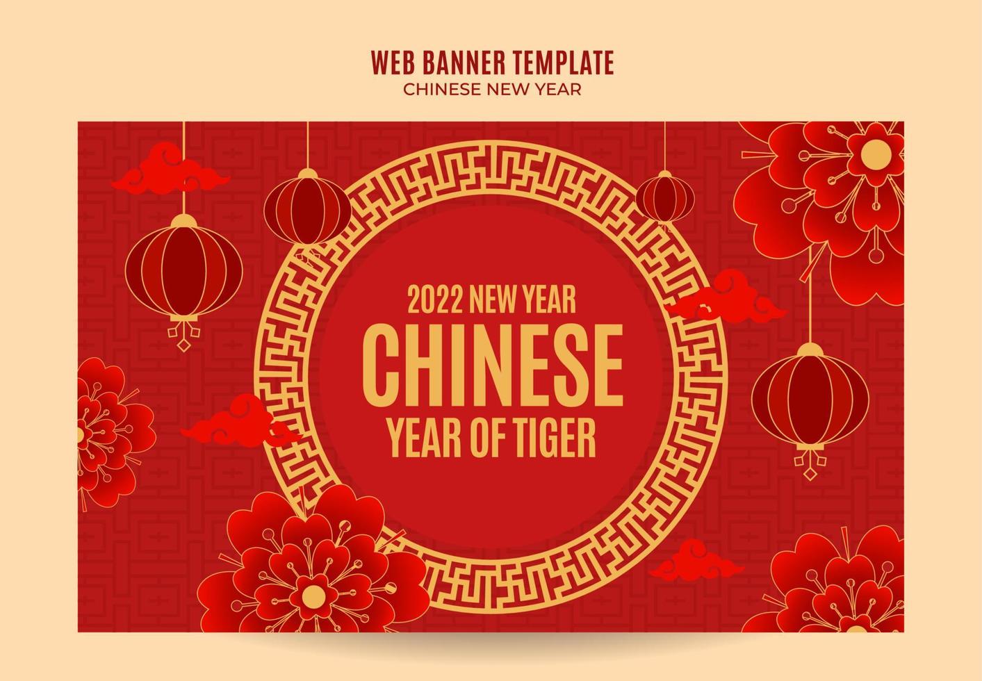 chinese new year 2022 web banner template vector