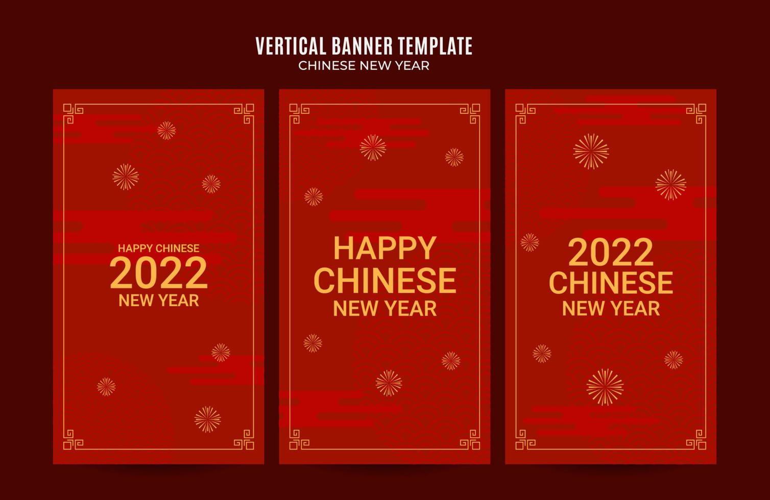 plantilla de historia de instagram de banner web de año nuevo chino vertical 2022 vector