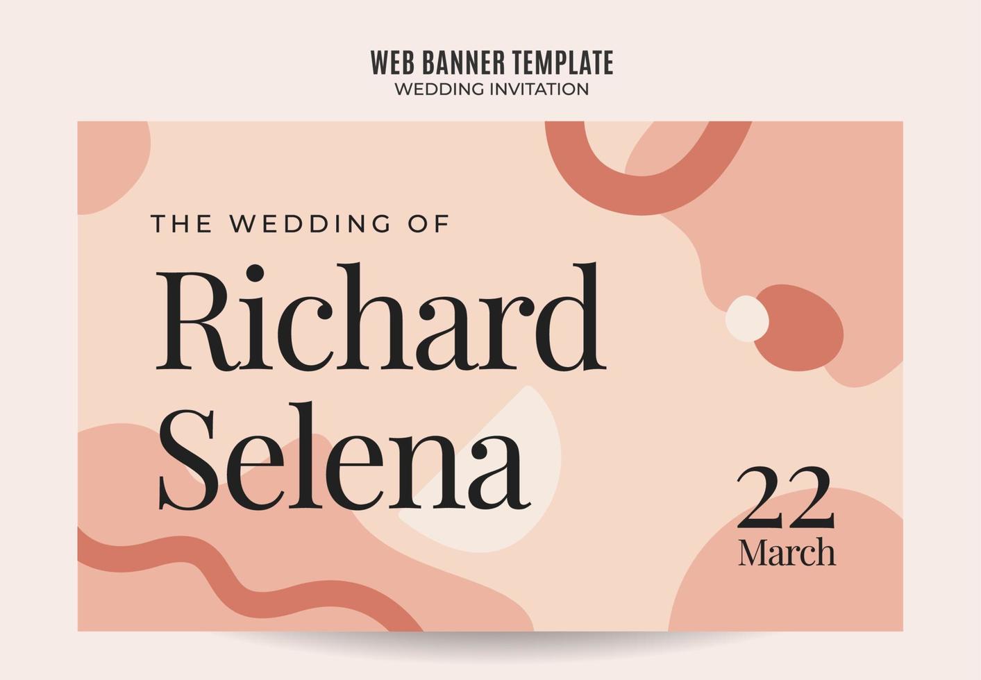 wedding invitation web banner template minimalist elegance abstract blurry space area vector