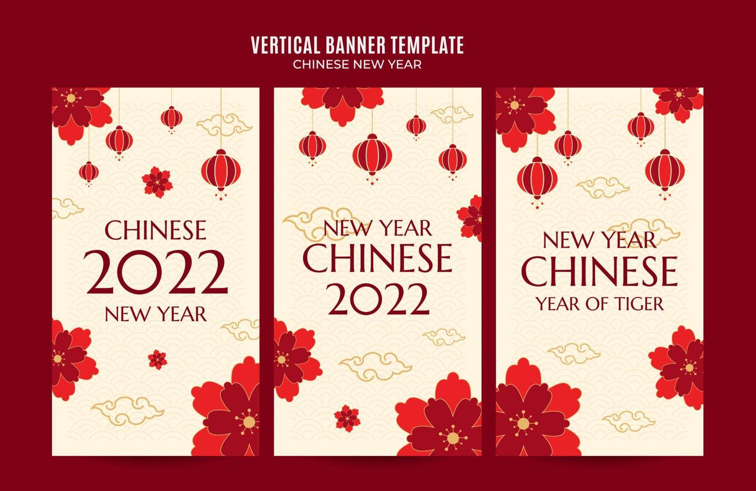 Vertical chinese new year 2022 web banner Instagram story template vector
