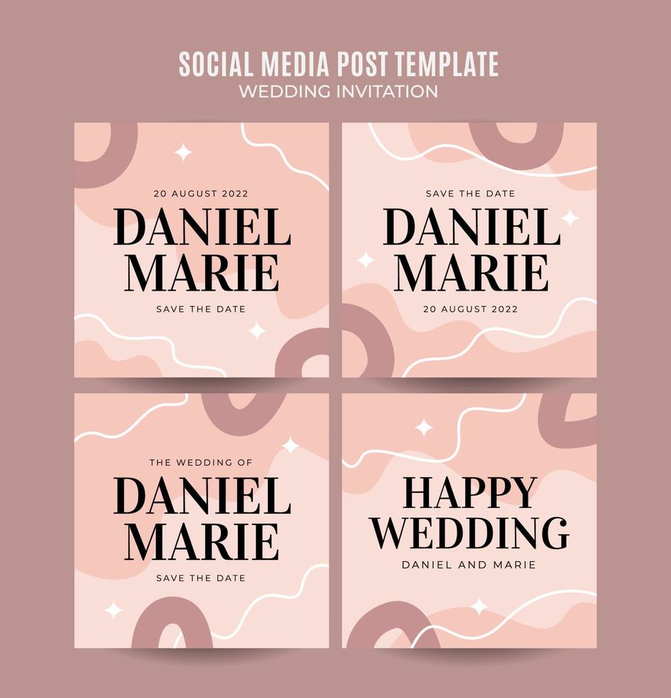 publicación de instagram invitación de boda plantilla de banner web elegancia minimalista resumen área de espacio borroso vector