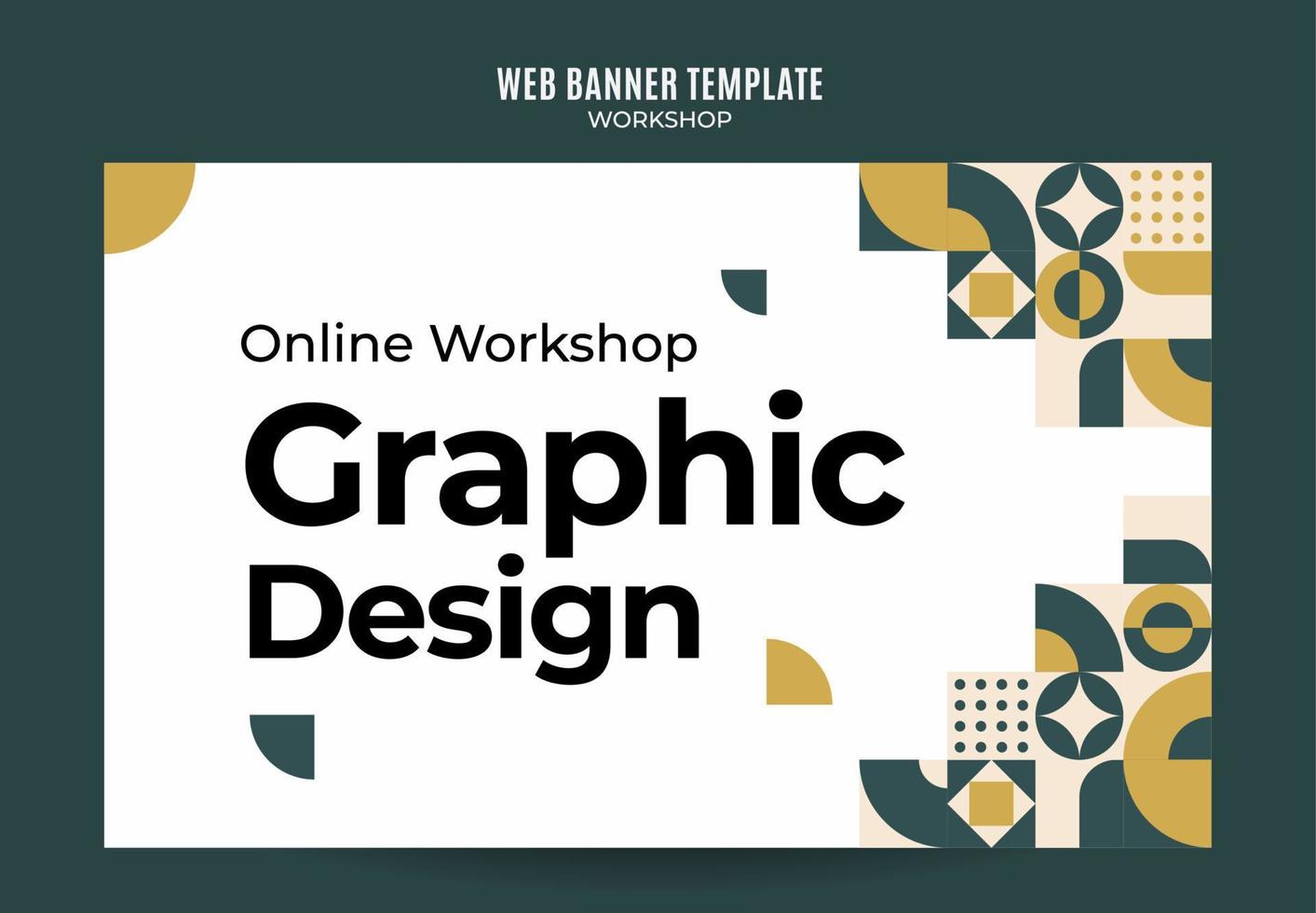 workshop web banner template retro colorful abstract space area vector