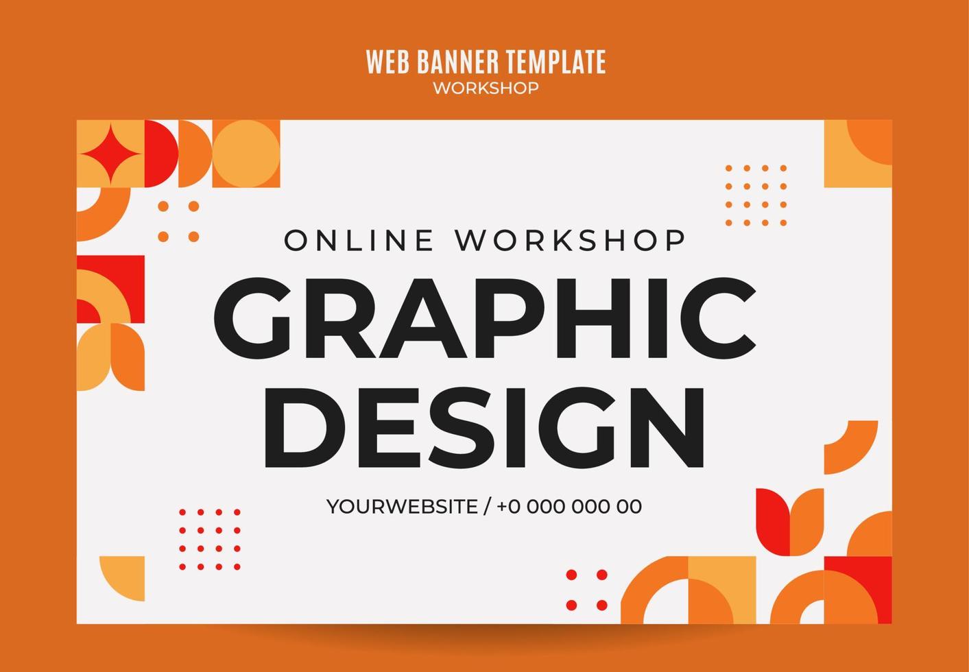 workshop web banner template retro colorful abstract space area vector