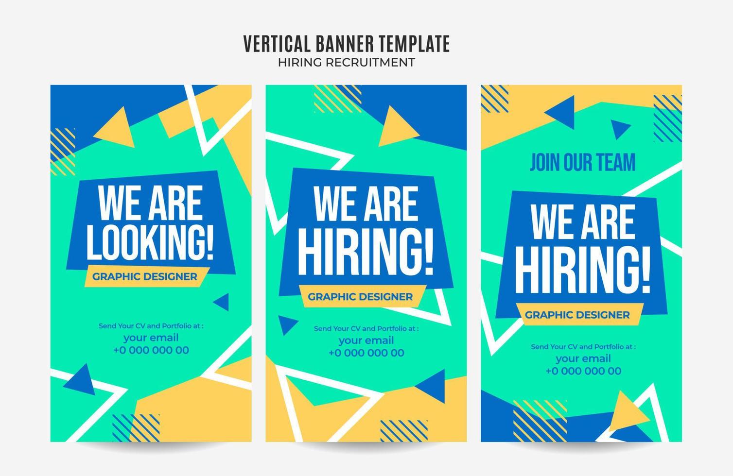 Vertical web banner vacancy template retro gradients colorful abstract blurry vector