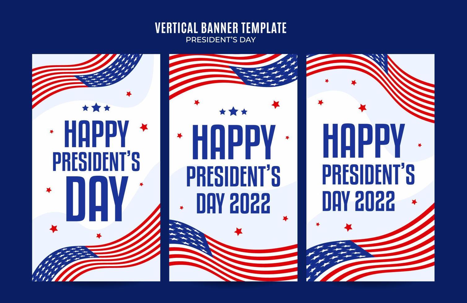 feliz dia de los presidentes en estados unidos. feriado federal en estados unidos. celebrado en febrero. historia de instagram, póster vertical, banner web, área espacial y fondo vector