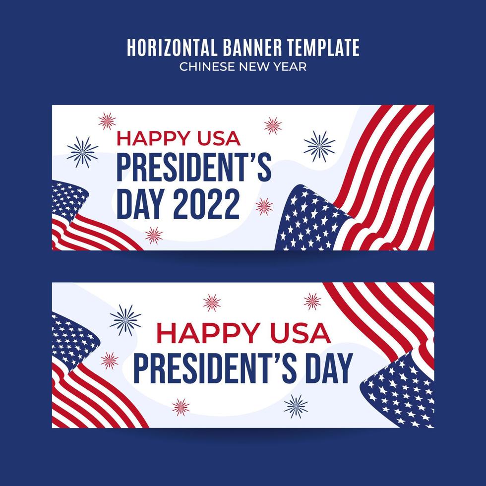 Happy Presidents day in United States. Federal holiday in America. Celebrated in February. Horizontal Poster, banner, space area and background vector