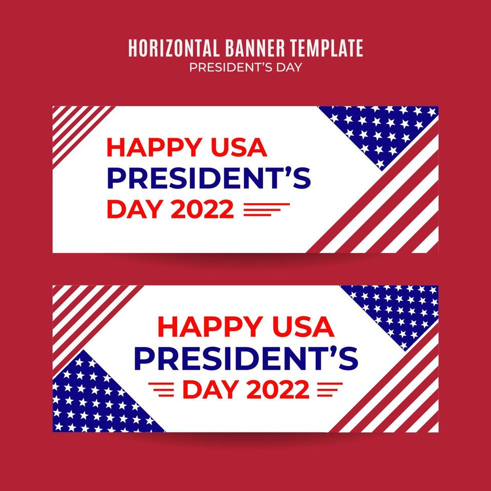 Happy Presidents day in United States. Federal holiday in America. Celebrated in February. Horizontal Poster, banner, space area and background vector