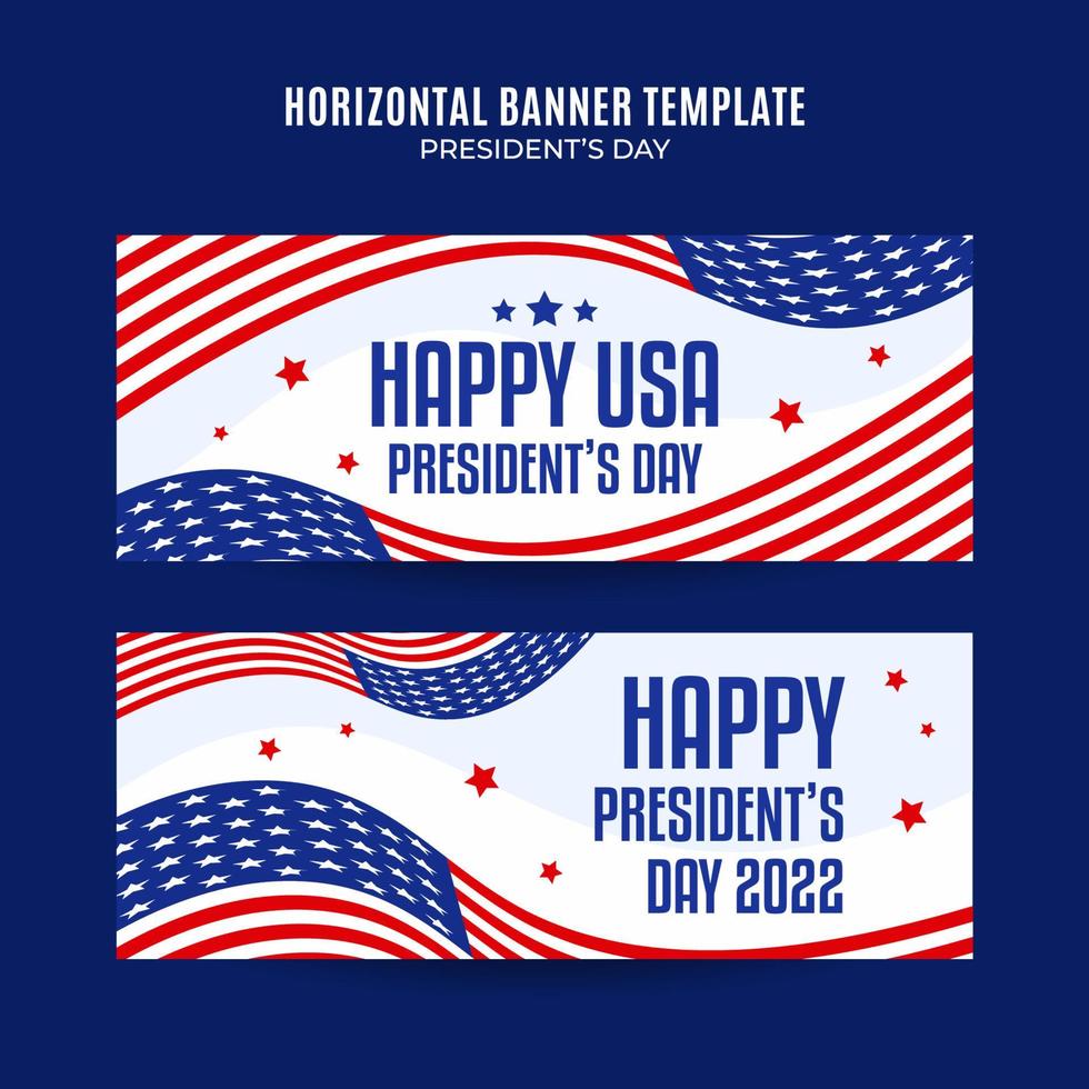 Happy Presidents day in United States. Federal holiday in America. Celebrated in February. Horizontal Poster, banner, space area and background vector