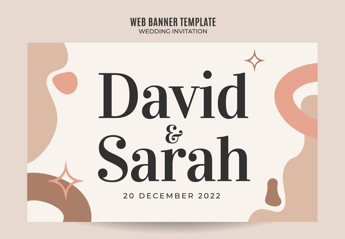 wedding invitation web banner template minimalist elegance abstract blurry space area vector