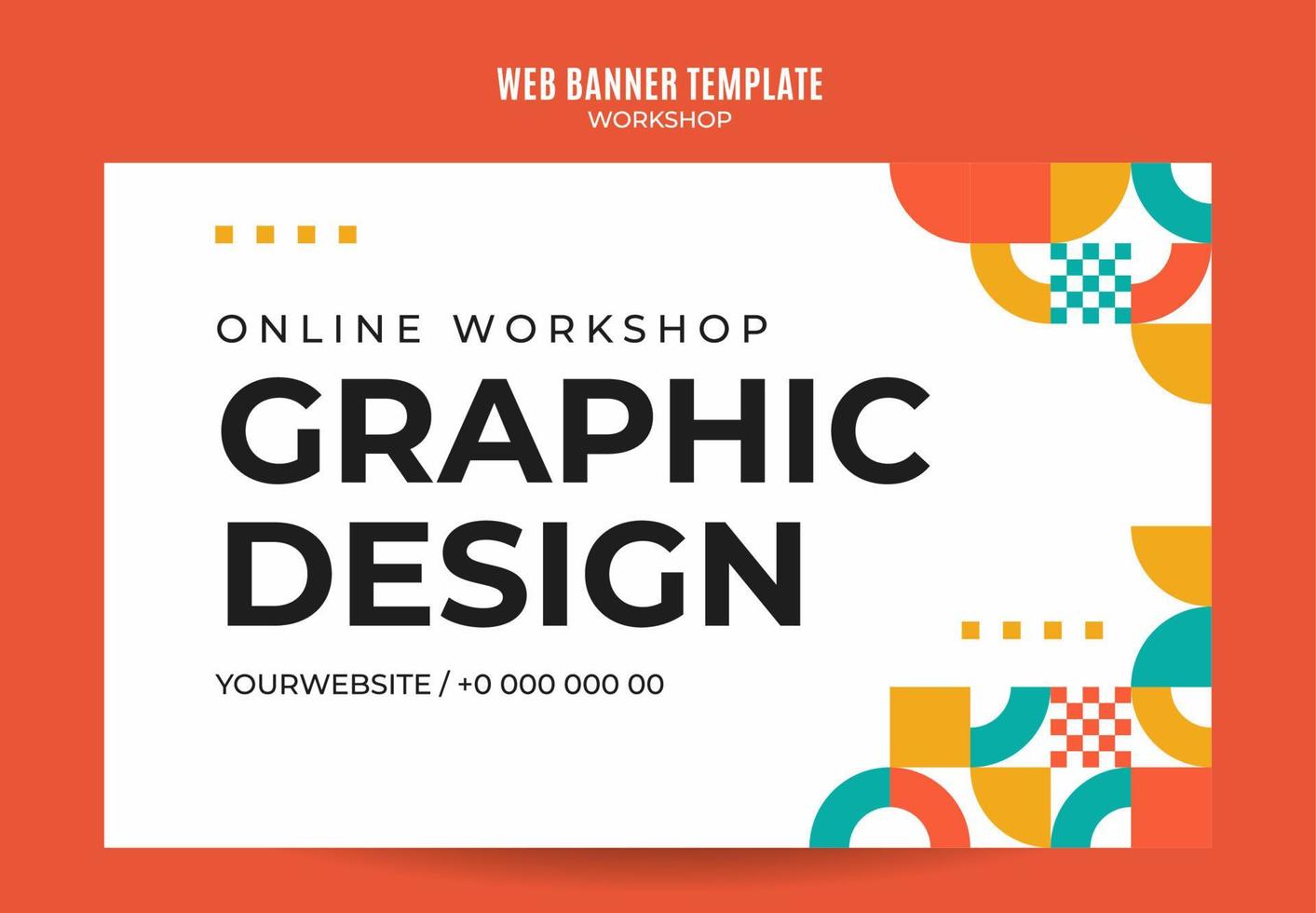 taller web banner plantilla retro colorido espacio abstracto vector